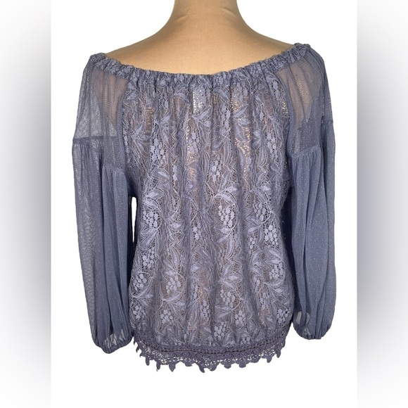 Free People Lace Top in Periwinkle Small - Picture 2 of 12